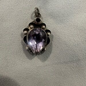 Elegant Silver and Purple Pendant